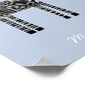 キュートゼブラ名前をカスタムするブルー ポスター (角)