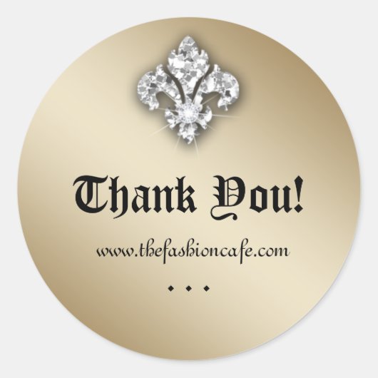 キュートゼブラ(紋章の)フラ・ダ・リグリッター金ゴールドラウンド ラウンドシール (正面)