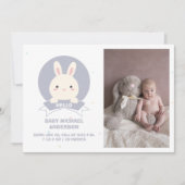 キュートソファニーシンプルベビーエレガントフォト誕生 案内状 (正面)