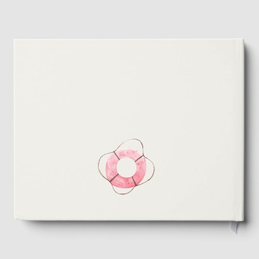 キュートソフト航海のレッドブルーセーリングボート子供の誕生日 ゲストブック (裏面)