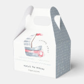 キュートソフト航海のレッドブルーセーリングボート子供の誕生日 フェイバーボックス (裏面サイド)