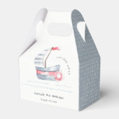 キュートソフト航海のレッドブルーセーリングボート子供の誕生日 フェイバーボックス (正面サイド)