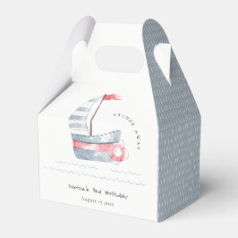 キュートソフト航海のレッドブルーセーリングボート子供の誕生日 フェイバーボックス