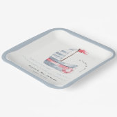 キュートソフト航海のレッドブルーセーリングボート子供の誕生日 ペーパープレート (傾斜あり)