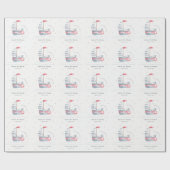 キュートソフト航海のレッドブルーセーリングボート子供の誕生日 ラッピングペーパー (フラット)