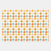 キュートゾウお洒落ンフラワーズ赤面ミント春 ラッピングペーパーシート (正面3)