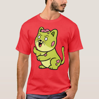キュートゾンビキャットハロウィーン子猫レトロホラーおもしろい Tシャツ