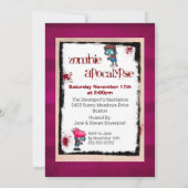 キュートゾンビテーマバースデーパーティー招待状 招待状 (裏面)