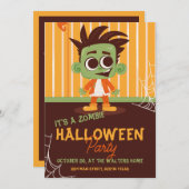 キュートゾンビハローウィンパーティ招待状 招待状 (正面/裏面)