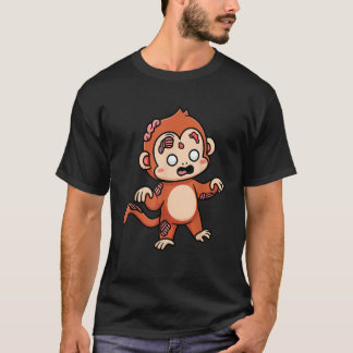 キュートゾンビモンキーボーイ子供へズガールズティーンズハロ Tシャツ