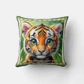 キュートタイガーカッブ猫好きアニマルアート クッション (裏面)