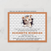 キュートタイガーキュブピーキング招待状テンプレートオレンジ 招待状 (正面/裏面)