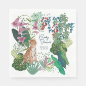 キュートタイガーサファリジャングル新生児シャワー スタンダードランチョンナプキン (正面)