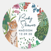 キュートタイガーサファリジャングル新生児シャワー ラウンドシール (正面)
