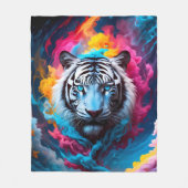 キュートタイガーポートレート フリースブランケット (正面)