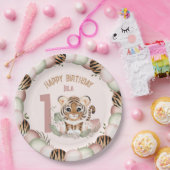 キュートタイガーワイルドワンガール1st誕生日紙プレート ペーパープレート (パーティー)