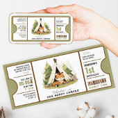 キュートタイガーワンハッピーキャンパー1st誕生日チケット 招待状