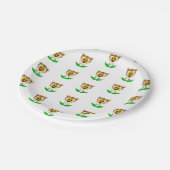 キュートタイガー子供の誕生日サファリ動物パターン ペーパープレート (アングル)