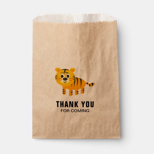キュートタイガー子供の誕生日パーティー フェイバーバッグ (正面)