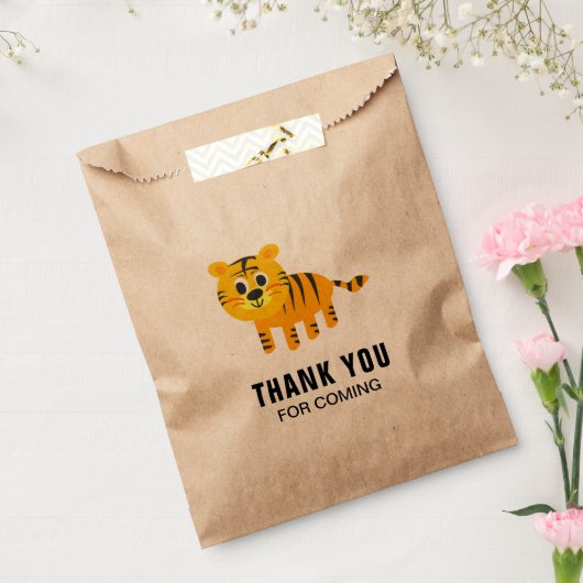 キュートタイガー子供の誕生日パーティー フェイバーバッグ (封をした状態)