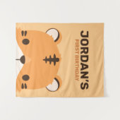 キュートタイガー誕生日 タペストリー (正面(横))