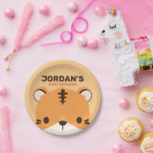 キュートタイガー誕生日 ペーパープレート (パーティー)