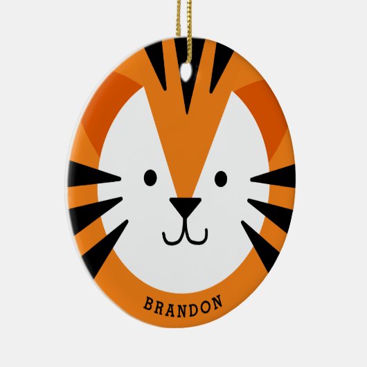 キュートタイガー顔キッズセラミックオーナメント セラミックオーナメント (右)