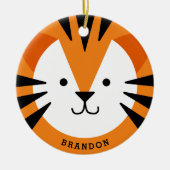 キュートタイガー顔キッズセラミックオーナメント セラミックオーナメント (正面)