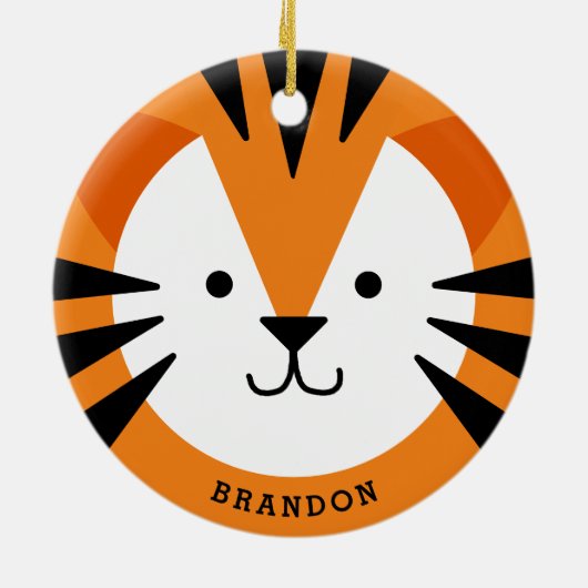 キュートタイガー顔キッズセラミックオーナメント セラミックオーナメント (裏面)