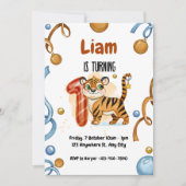 キュートタイガー1st誕生日パーティの招待状 招待状 (正面)