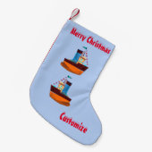 キュートタイニータグボートサンダーコーブ スモールクリスマスストッキング (正面 (吊り時))