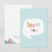 キュートタイポグラフィコーラルフラットサンキューカード サンキューカード (正面/裏面)
