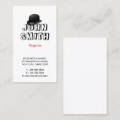 キュートタイポグラフィ魔法ハットプロフェッショナルマジシャン 名刺 (正面/裏面)