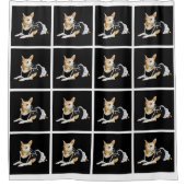 キュートタエレガントンブラウンチワワワドッグブラック シャワーカーテン (正面)