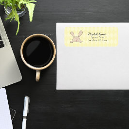 キュートタンバニーラビット差出人住所イエローアーガイル ラベル