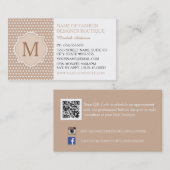 キュートタン水玉模様ウィズモノグラムガーリーブティック 名刺 (正面/裏面)