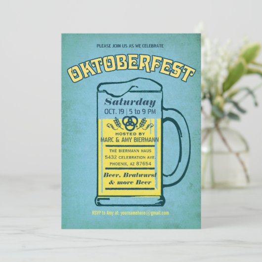 キュートターコイズオクトーバーフェスト招待状 招待状 (スタンド正面)