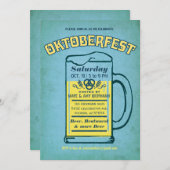 キュートターコイズオクトーバーフェスト招待状 招待状 (正面/裏面)