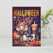 キュートダクお洒落シーハローウィンパーティ招待状 招待状 (スタンド正面)