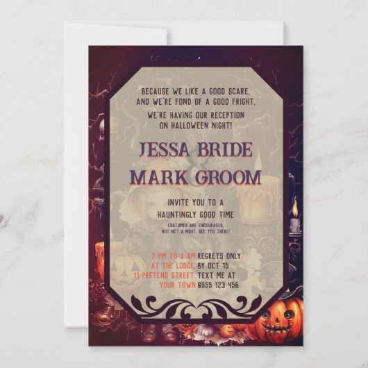 キュートダクお洒落シーハローウィンパーティ招待状 招待状 (裏面)