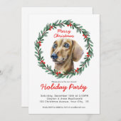 キュートダシュンドグリーンリーリースクリスマスパーティー 招待状 (正面/裏面)
