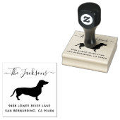 キュートダシュンドドッグファミリー差出人住所 ラバースタンプ (押印)