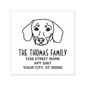 キュートダシュンドドッグ顔名差出人住所 セルフインキングスタンプ (デザイン)