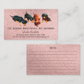 キュートダシュンドパップスペットグルーミングシックバラ金ゴールド 名刺 (正面/裏面)