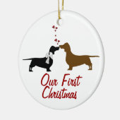 キュートダシュンドラバーズ初めてのクリスマスオーナメント セラミックオーナメント (左)