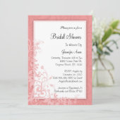 キュートダスティバラピンクブライダルシャワー招待状 招待状 (スタンド正面)