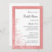 キュートダスティバラピンクブライダルシャワー招待状 招待状 (正面/裏面)