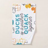 キュートダックおもしろいスパンズ引用文 バスタオルセット (ハンドタオル)