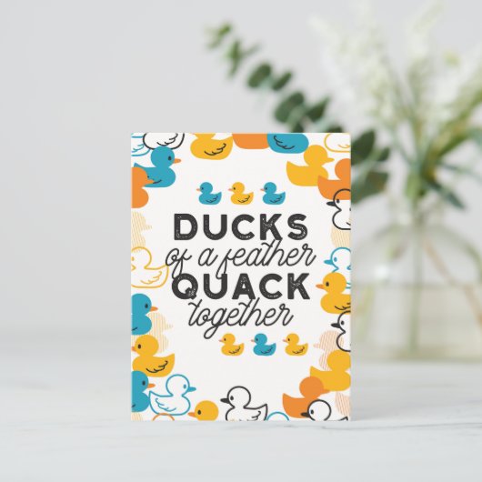 キュートダックおもしろいスパンズ引用文 ポストカード (スタンド正面)