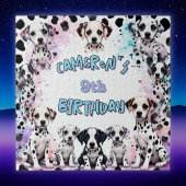 キュートダルマチアンパピー誕生日ウォーターカラーパズル ジグソーパズル